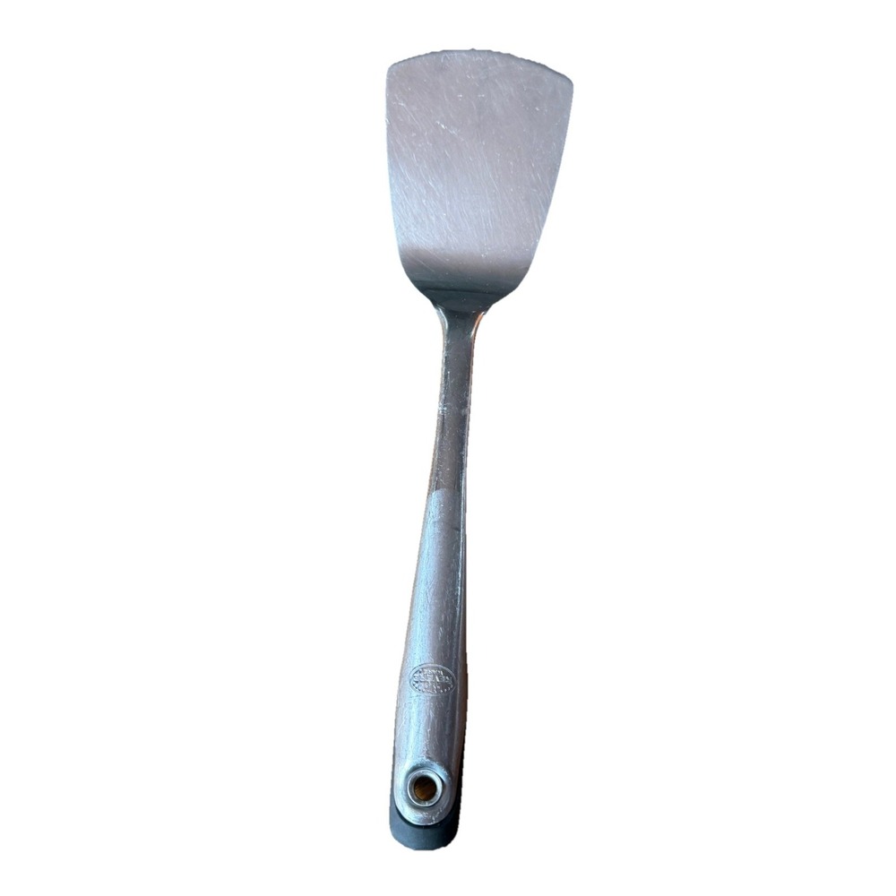 Vintage 1801 Revere Ware Stainless Steel Spatula Black Handle 13" Turner Cooking